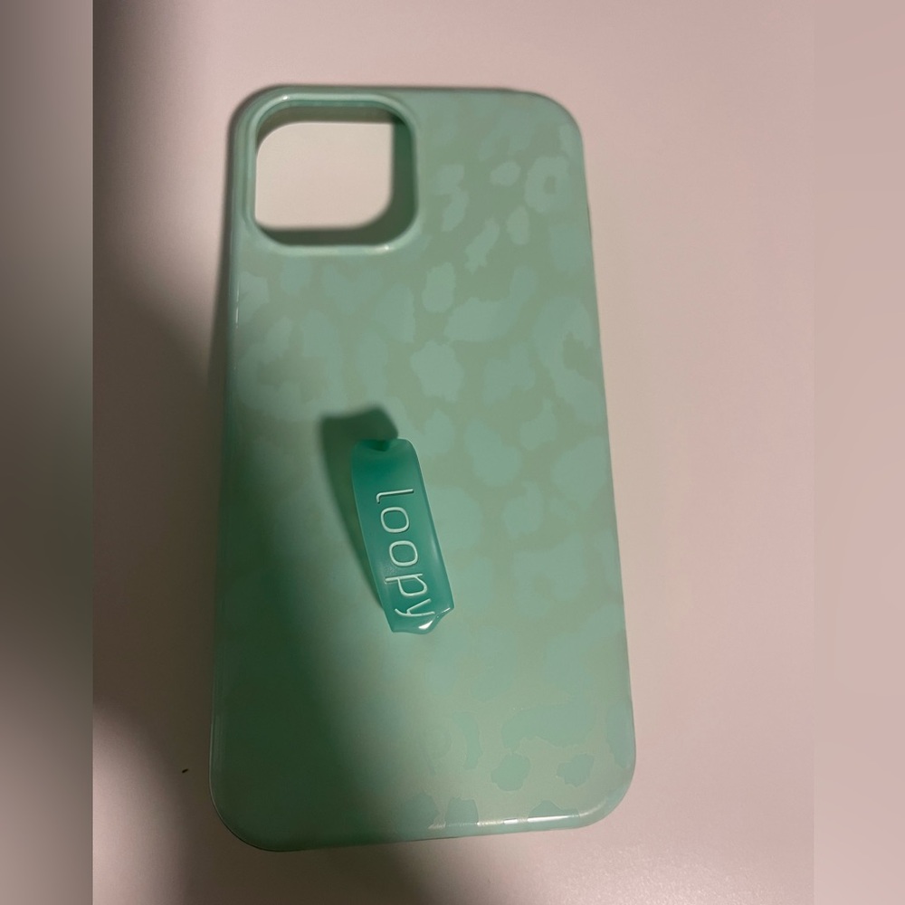 Loopy case for iPhone 12 Pro Max or 13 pro max teal leopard